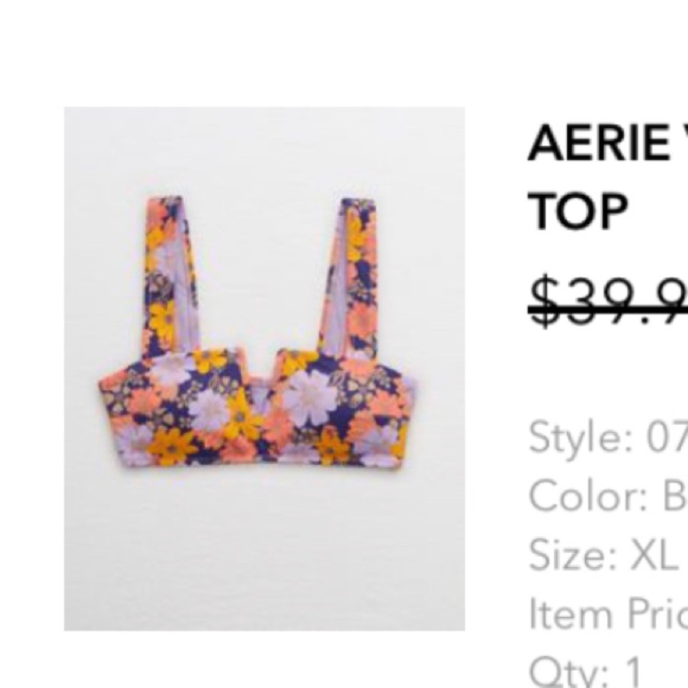 Aerie Floral Bikini Top